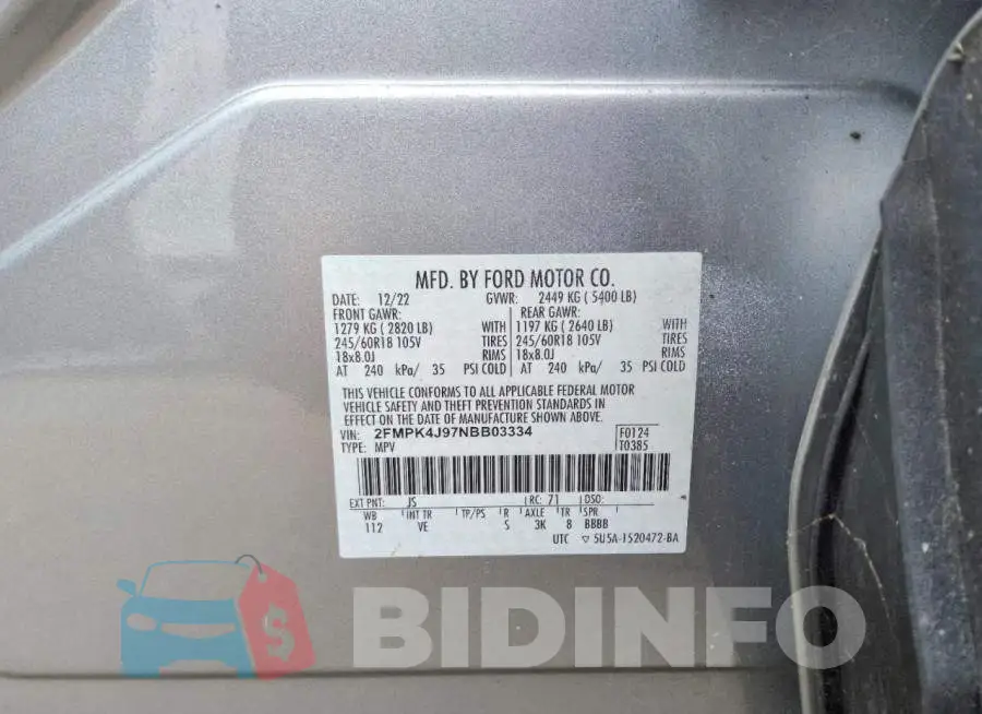 2FMPK4J97NBB03334 Photo# 14