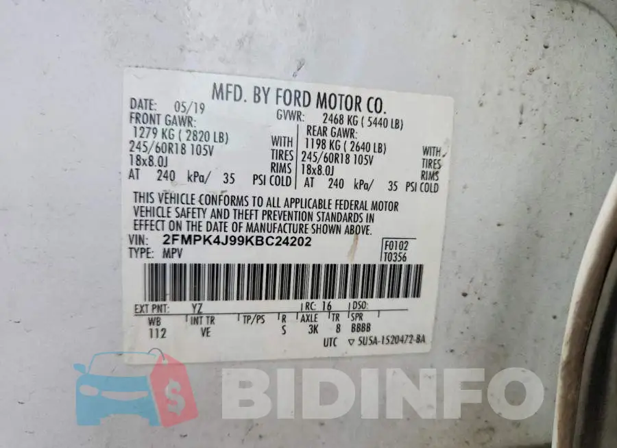 2FMPK4J99KBC24202 Photo# 12