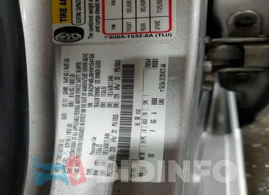3FADP4BJ8HM154156 Photo# 13