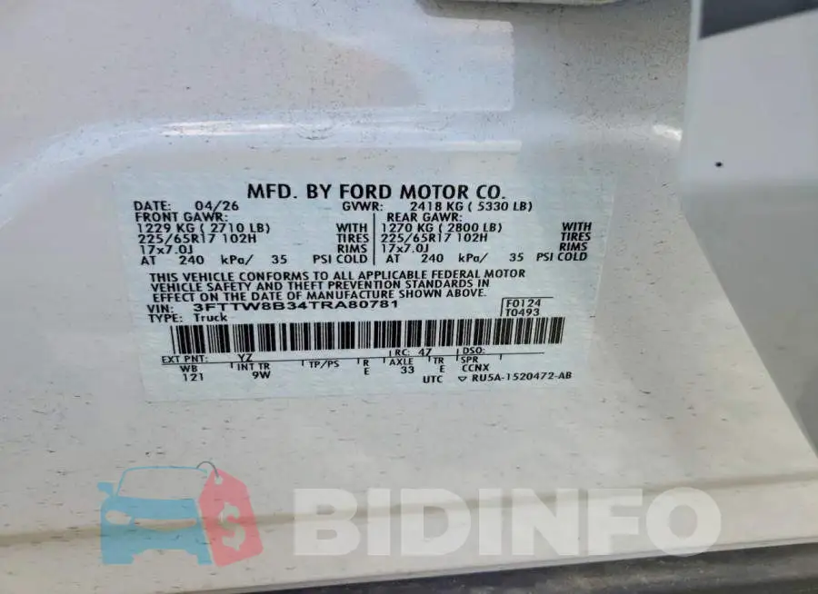 3FTTW8B34TRA80781 Photo# 12