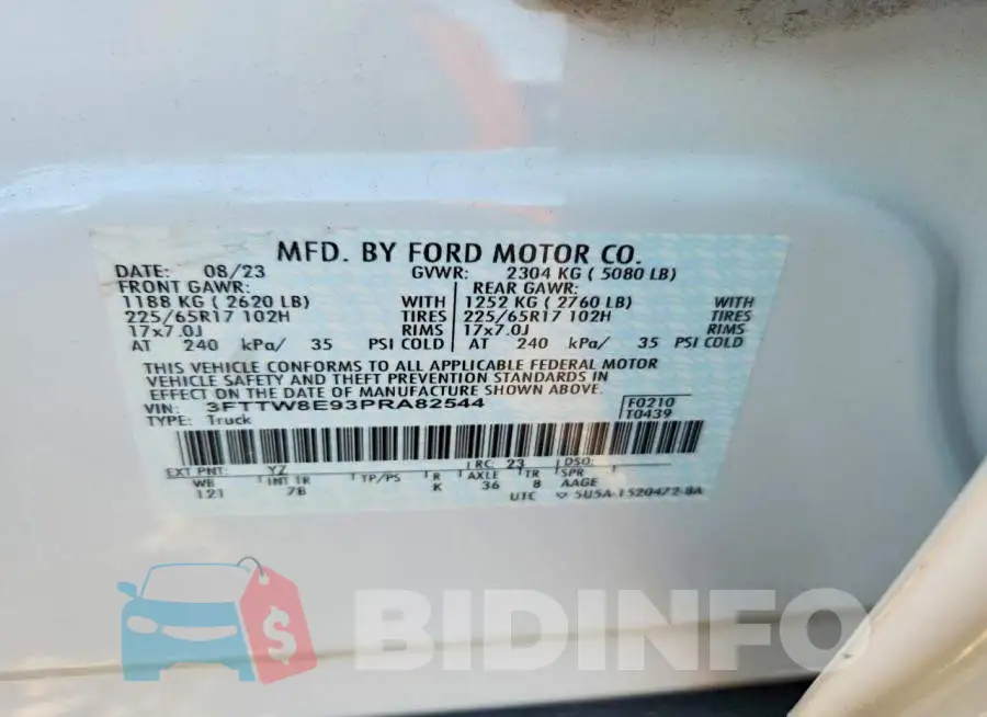 3FTTW8E93PRA82544 Photo# 12