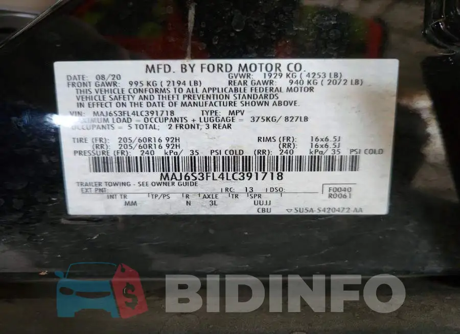 MAJ6S3FL4LC391718 Photo# 12