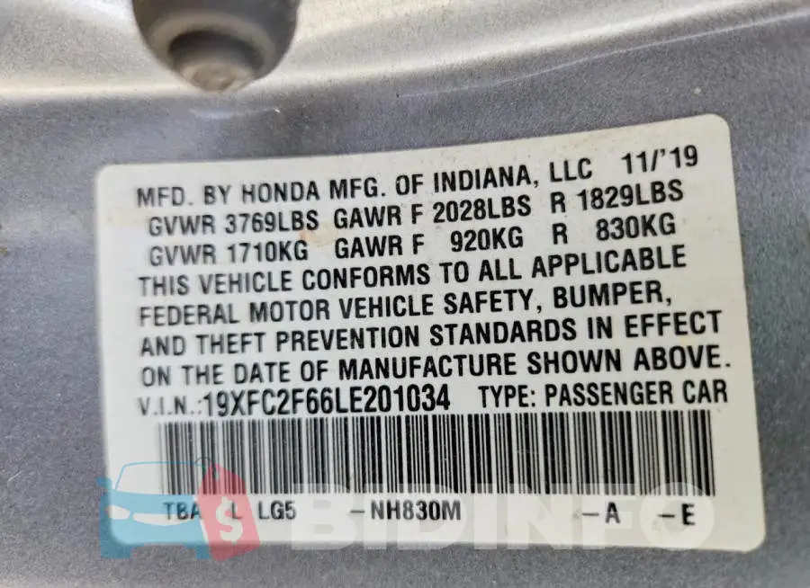 19XFC2F66LE201034 Photo# 12