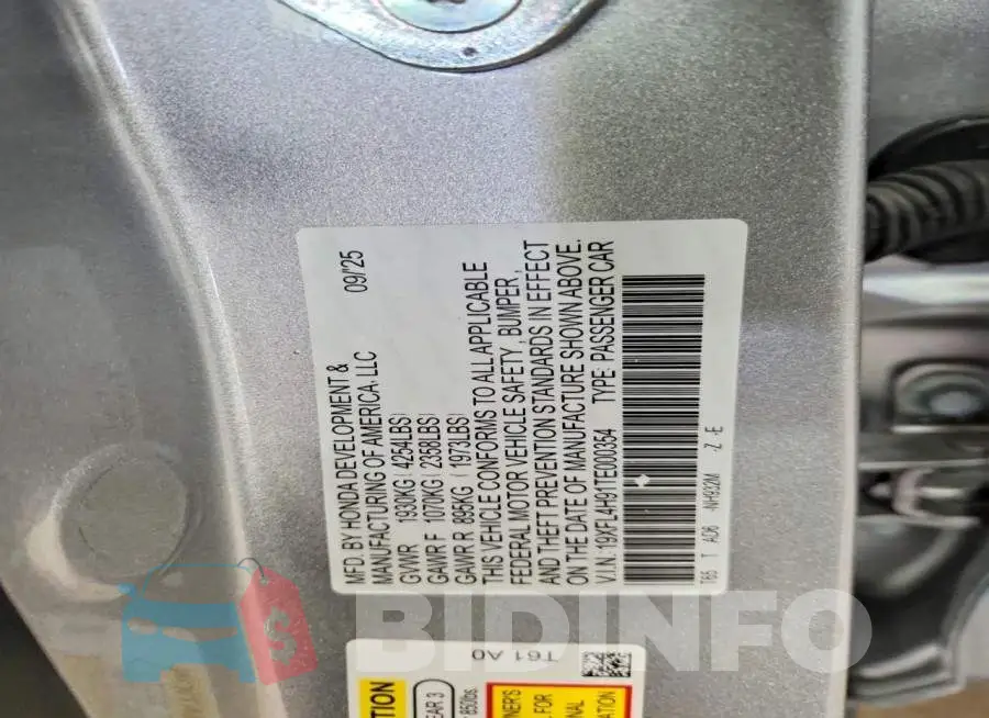 19XFL4H91TE000354 Photo# 12