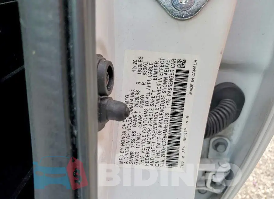 2HGFC2F64MH533139 Photo# 12