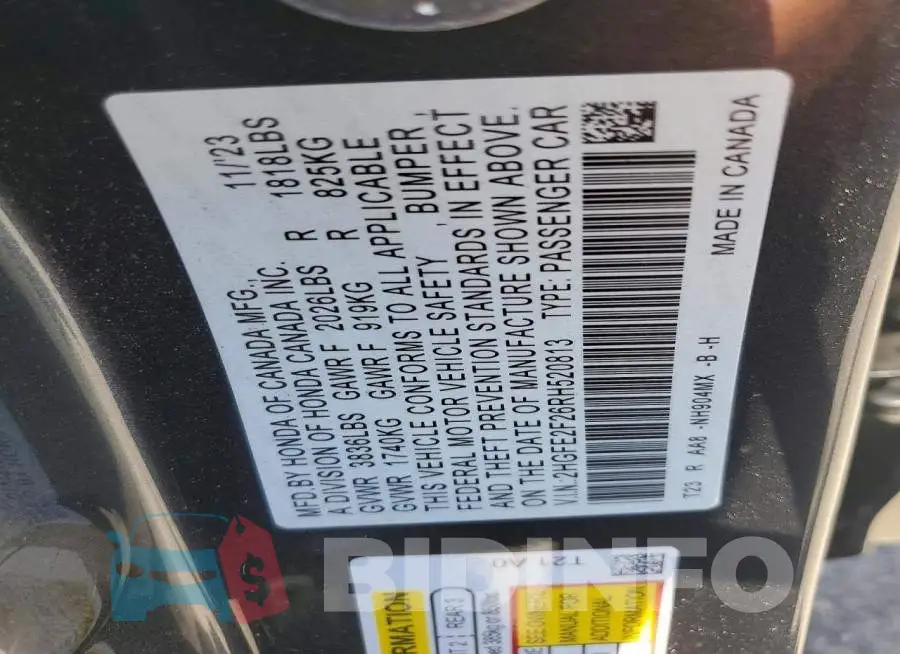 2HGFE2F26RH520813 Photo# 12