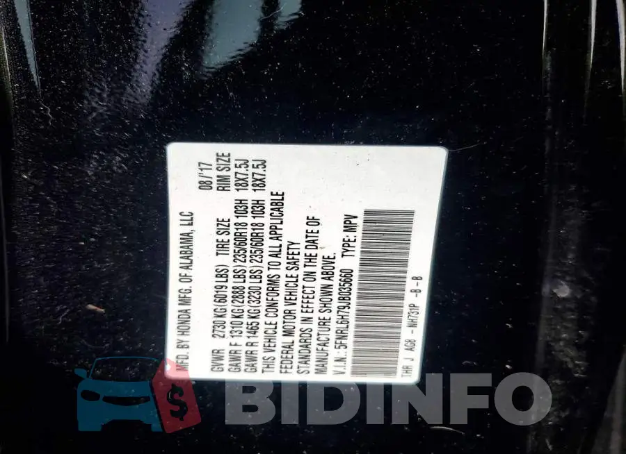 5FNRL6H79JB035660 Photo# 12