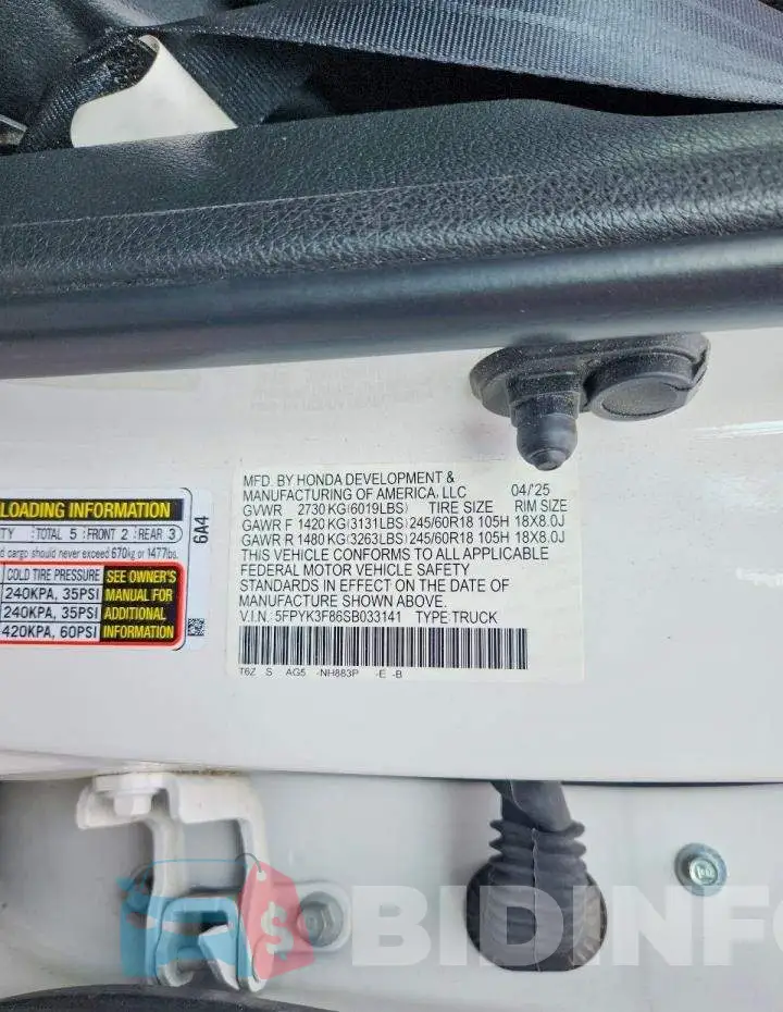 5FPYK3F86SB033141 Photo# 12