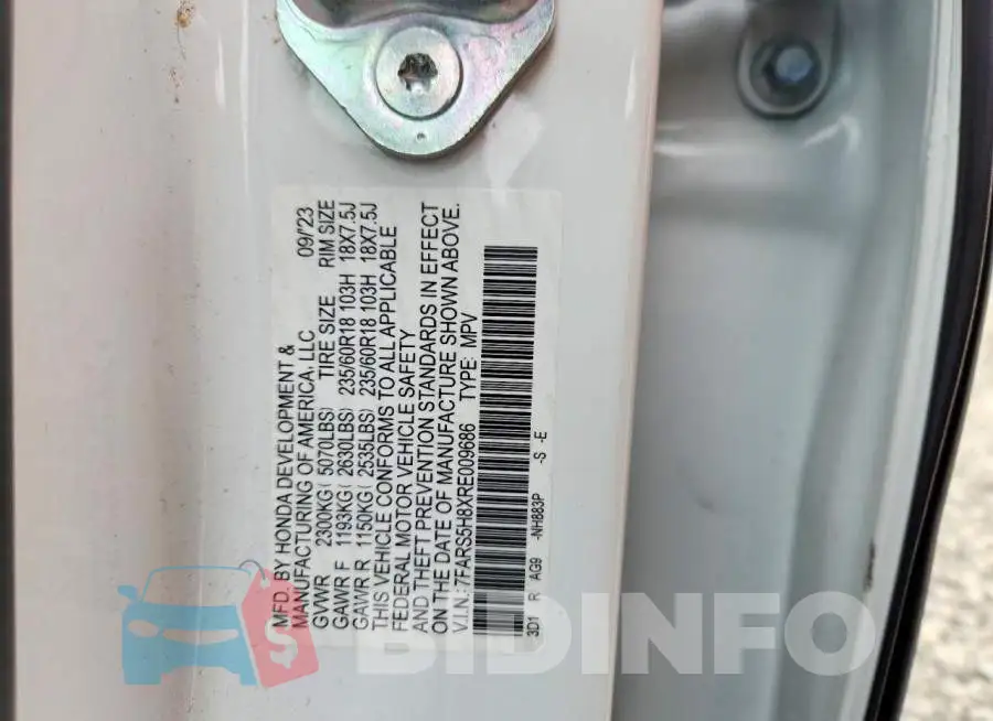 7FARS5H8XRE009686 Photo# 14