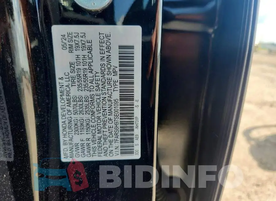 7FARS6H97SE001095 Photo# 12