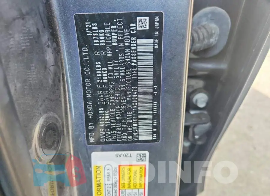 JHMFE1F71NX006473 Photo# 13