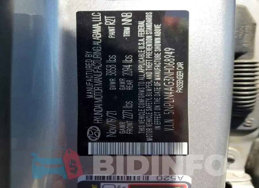 5NPLN4AG3NH068949 Photo# 12