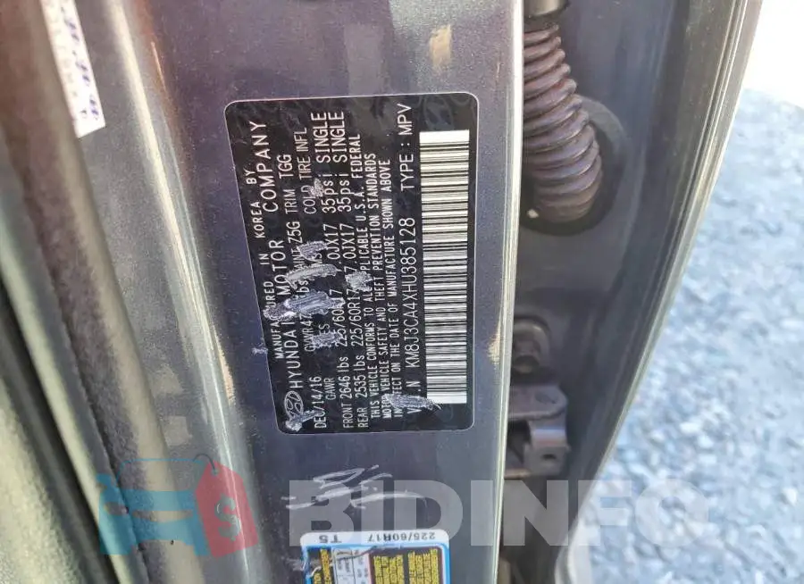 KM8J3CA4XHU385128 Photo# 14