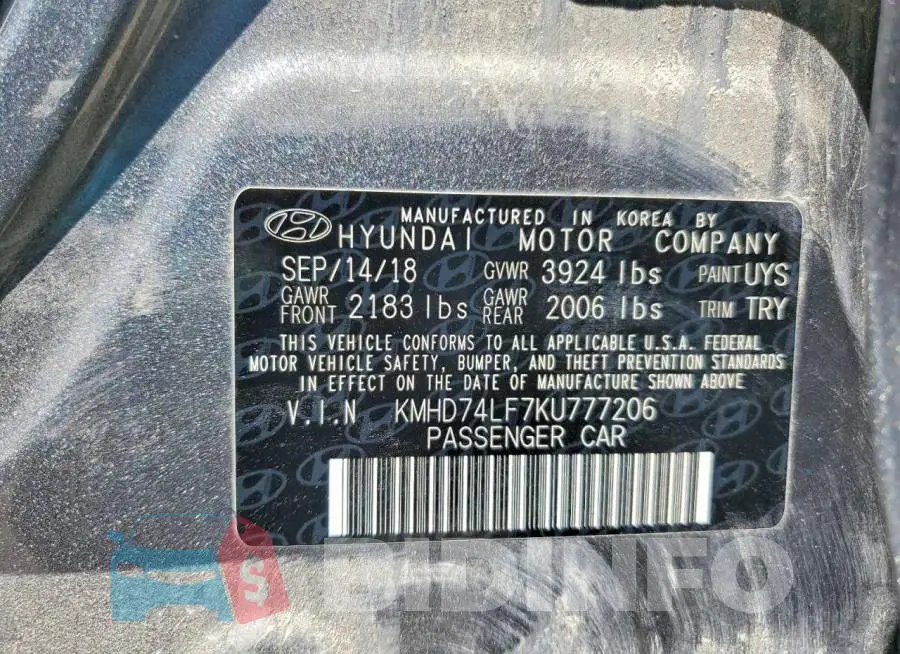 KMHD74LF7KU777206 Photo# 12