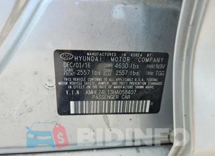 KMHE24L13HA058407 Photo# 13