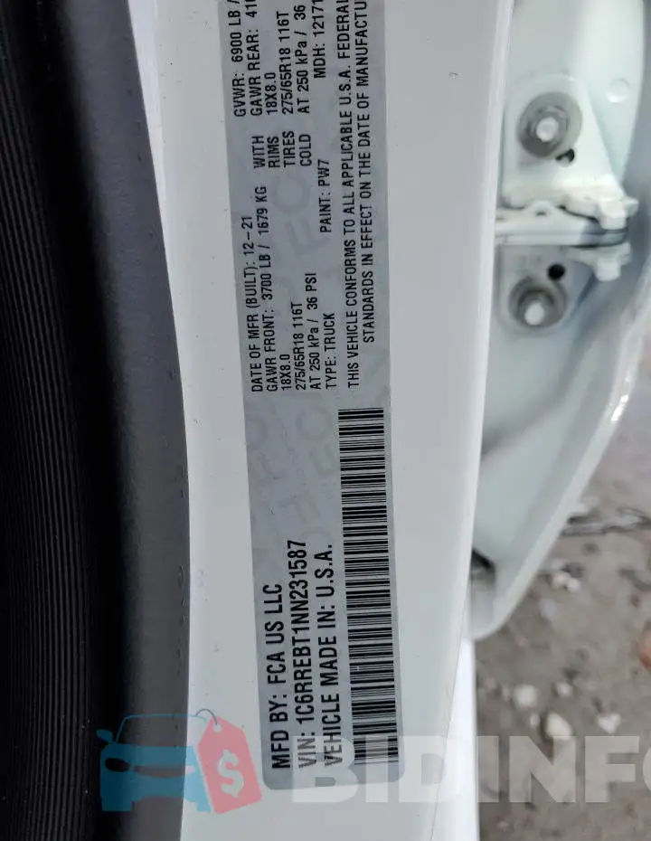 1C6RREBT1NN231587 Photo# 12