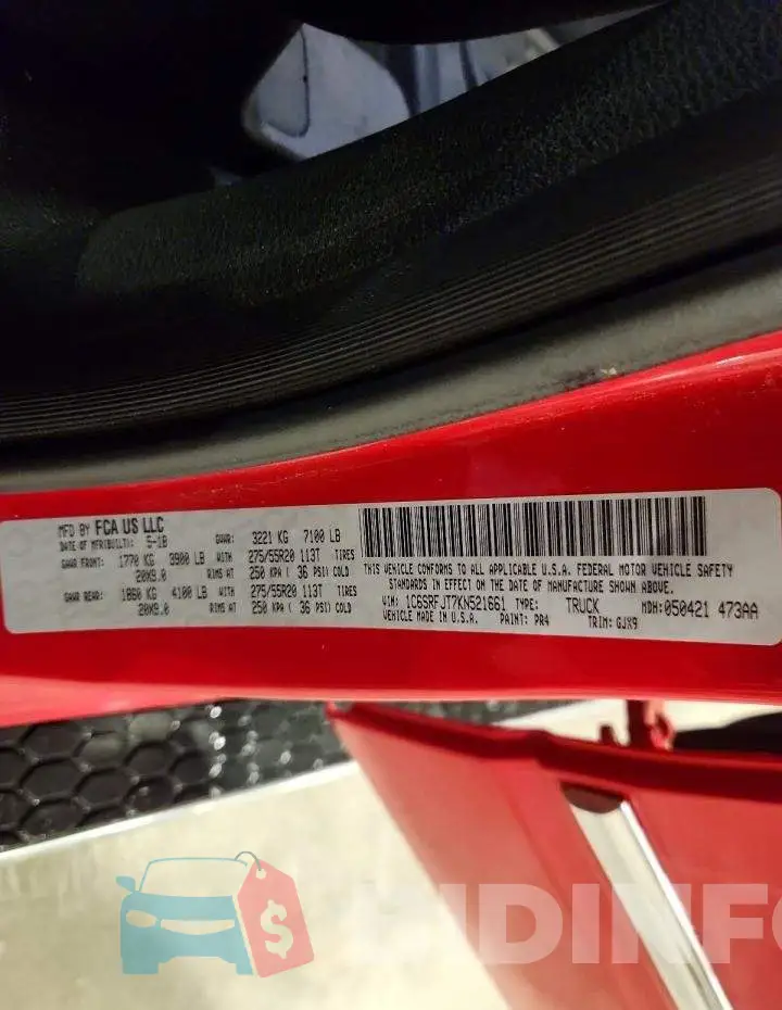 1C6SRFJT7KN521661 Photo# 12