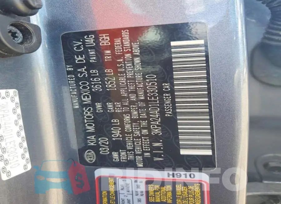 3KPA24AD1LE330510 Photo# 12
