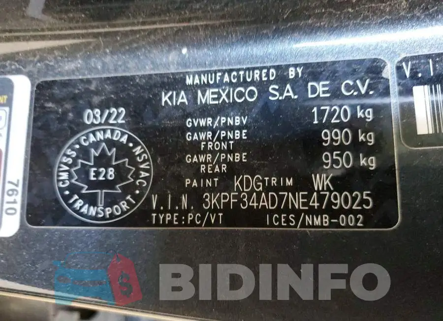 3KPF34AD7NE479025 Photo# 12