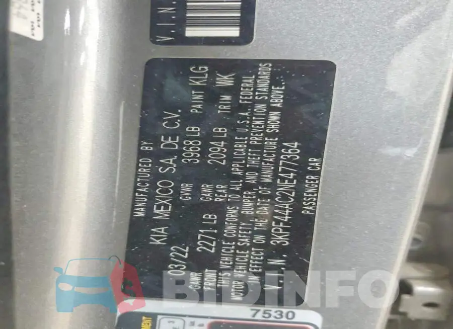 3KPF44AC2NE477364 Photo# 12