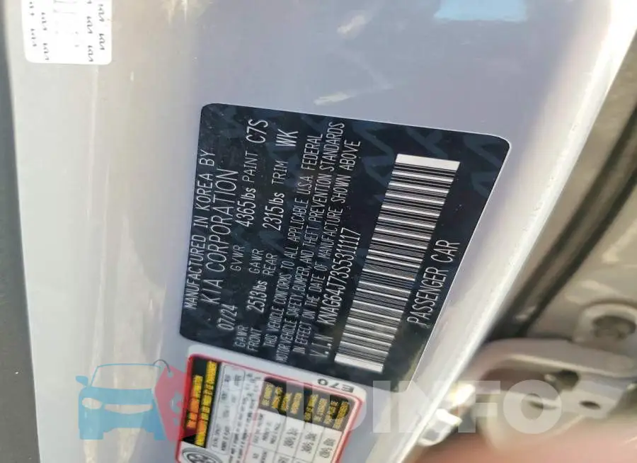 KNAG64J73S5311117 Photo# 13