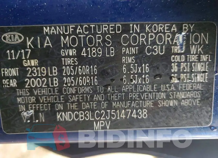 KNDCB3LC2J5147438 Photo# 13