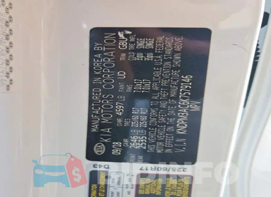 KNDPM3AC6K7579146 Photo# 13