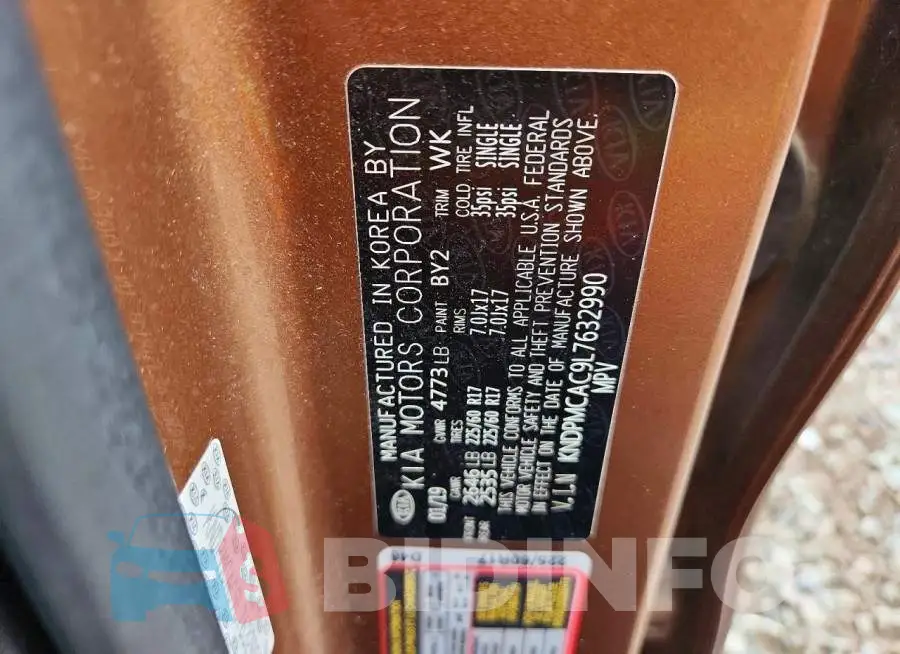 KNDPMCAC9L7632990 Photo# 13