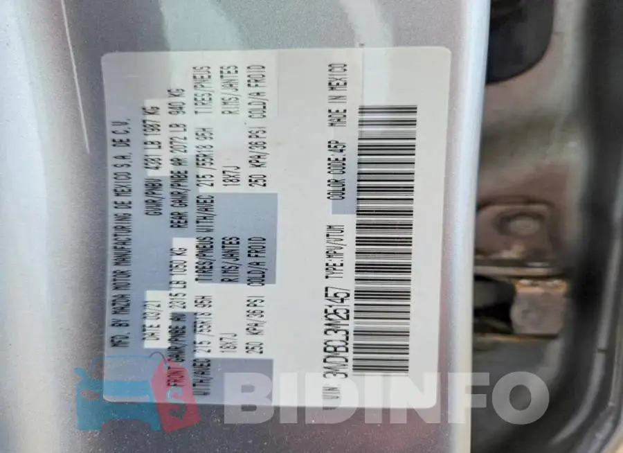 3MVDMBCL3MM251457 Photo# 13