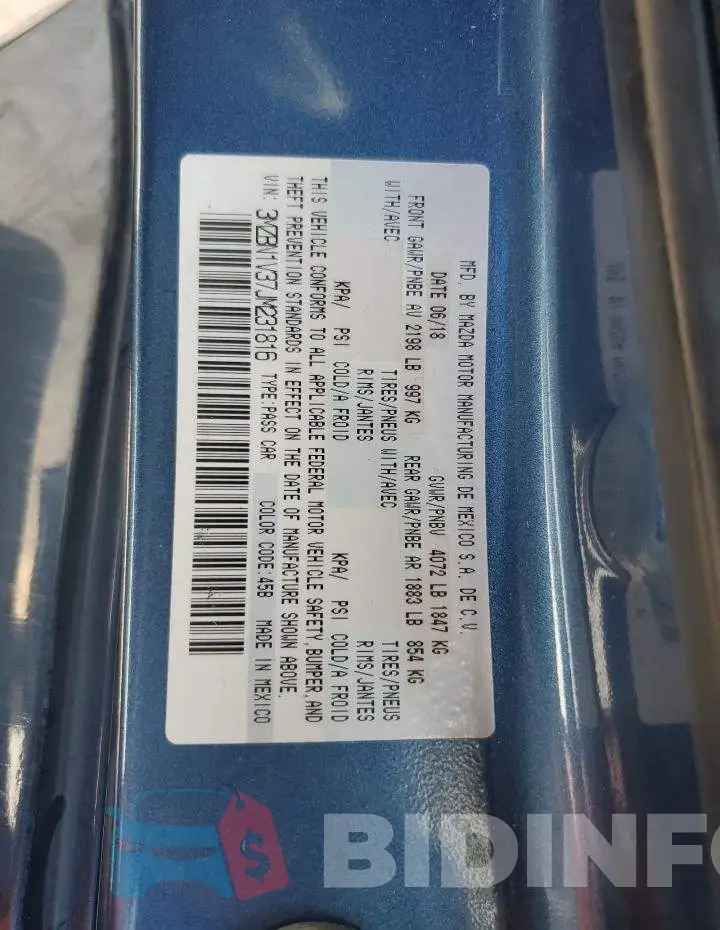 3MZBN1V37JM231816 Photo# 13