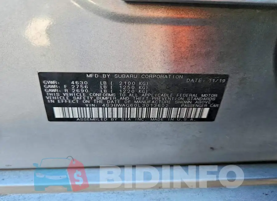 4S3BWAG60L3013602 Photo# 12