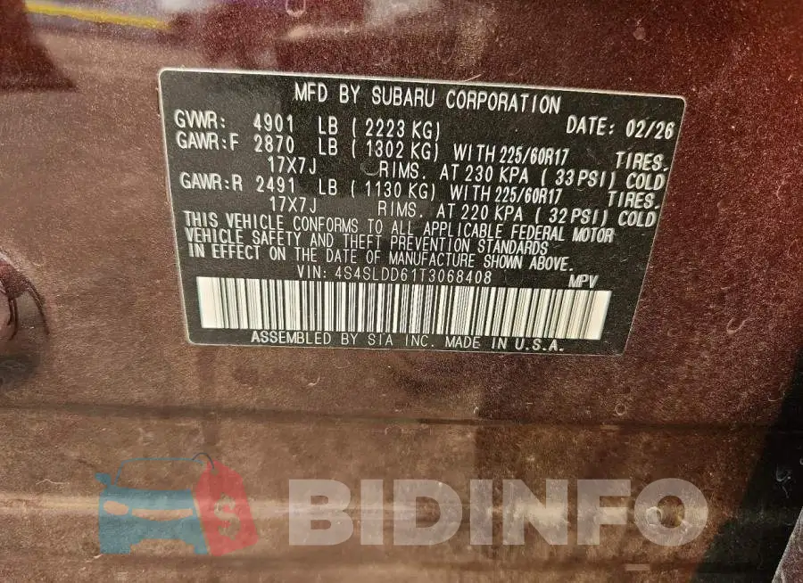 4S4SLDD61T3068408 Photo# 12