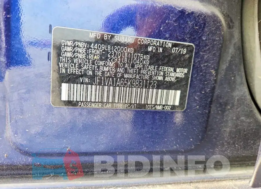 JF1VA1A65K9831123 Photo# 12