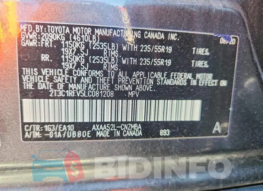 2T3C1RFV5LC081208 Photo# 13