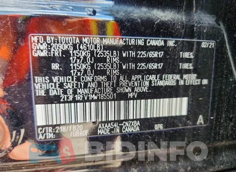 2T3F1RFV1MW185501 Photo# 13