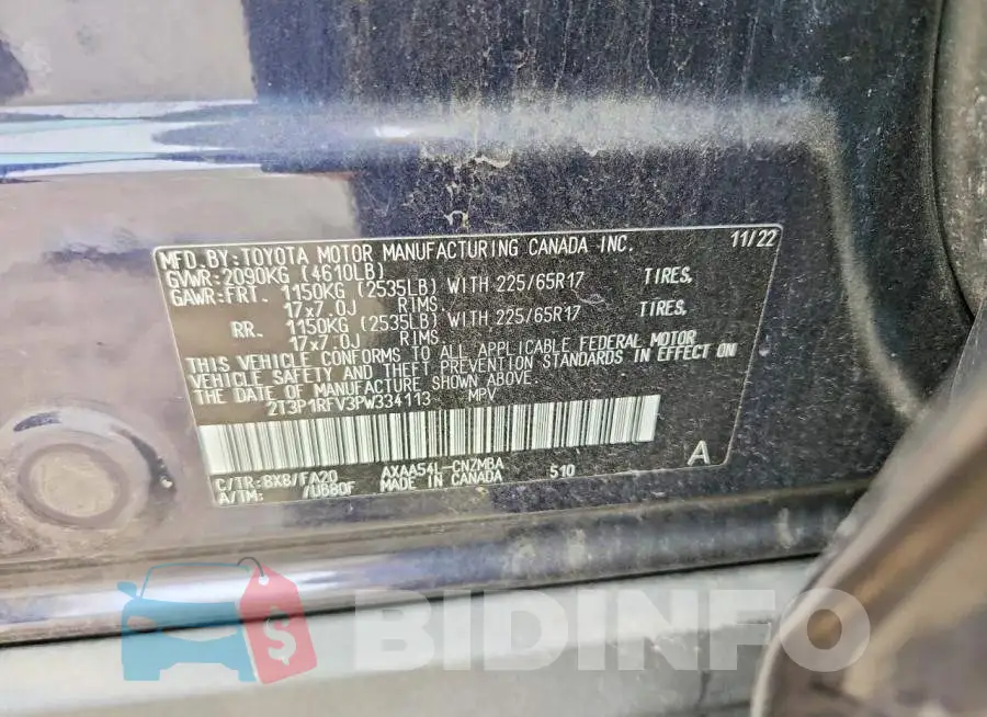 2T3P1RFV3PW334113 Photo# 13