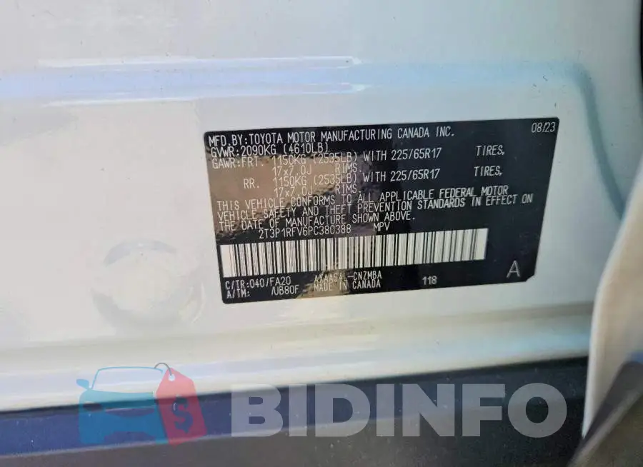 2T3P1RFV6PC380388 Photo# 13