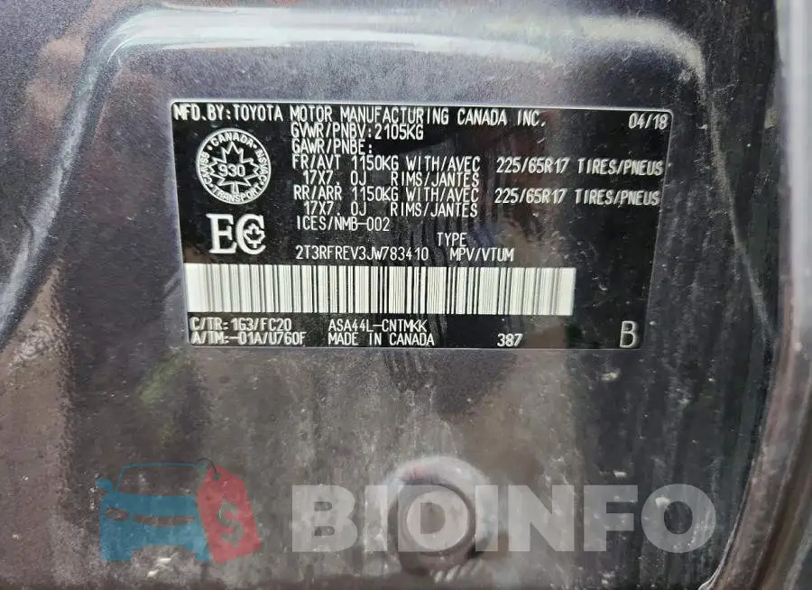 2T3RFREV3JW783410 Photo# 14