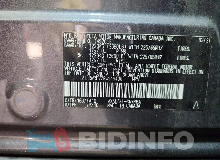 2T3RWRFV7RW216496 Photo# 13