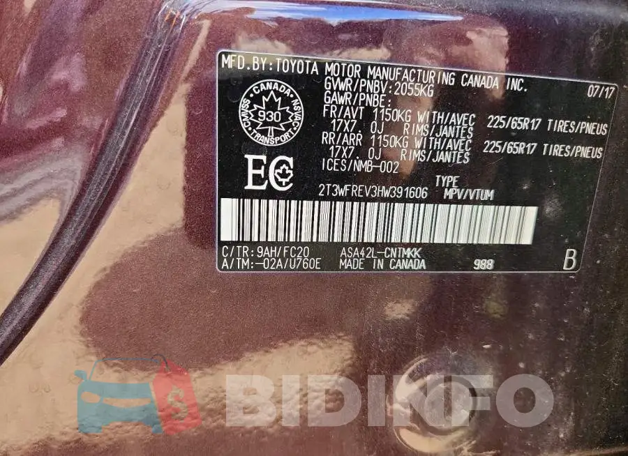2T3WFREV3HW391606 Photo# 13