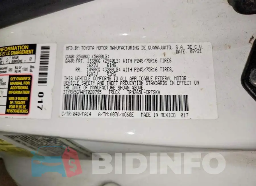 3TYRX5GN4MT028795 Photo# 12