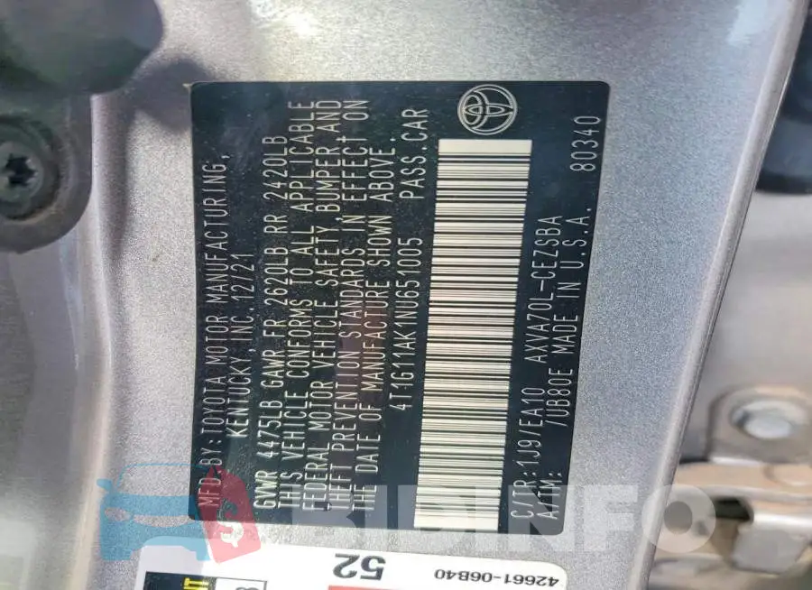 4T1G11AK1NU651005 Photo# 12
