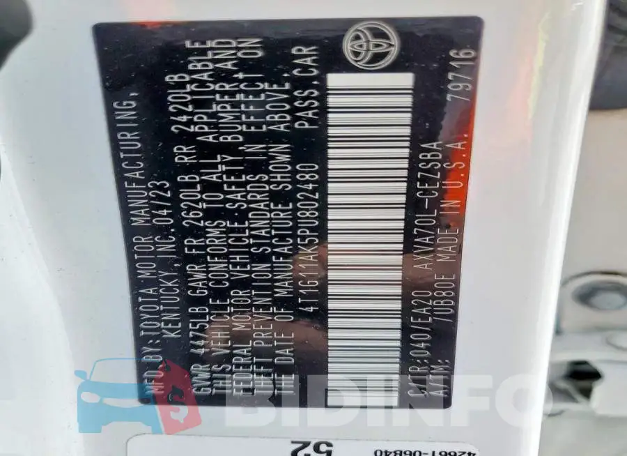 4T1G11AK5PU802480 Photo# 13