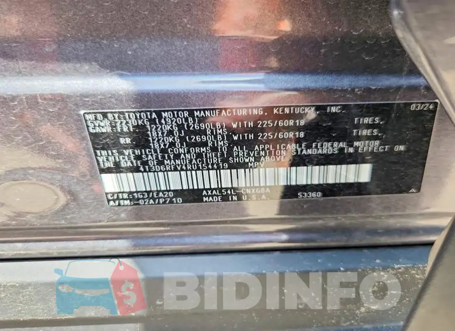 4T3D6RFV4RU154419 Photo# 13