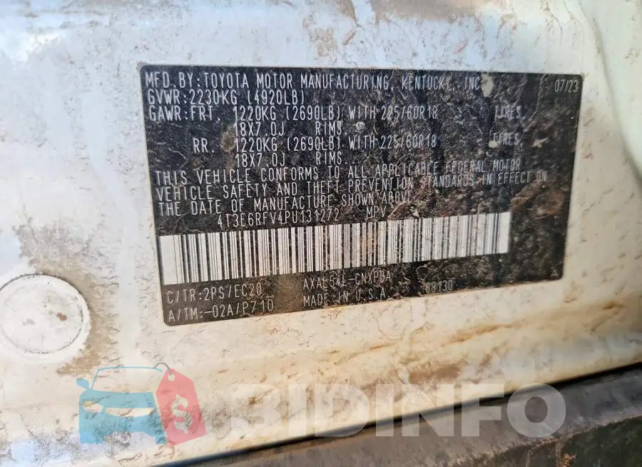 4T3E6RFV4PU131272 Photo# 13