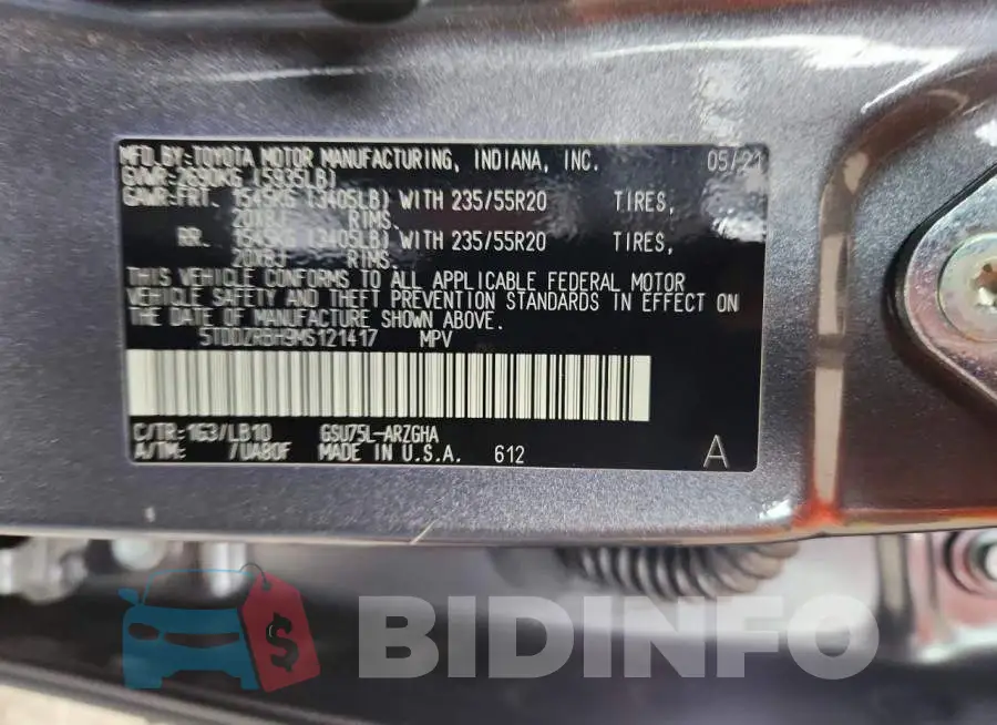 5TDDZRBH9MS121417 Photo# 13