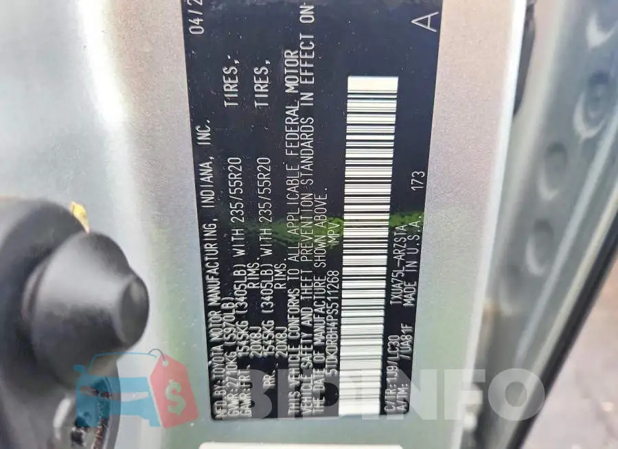 5TDKDRBH4PS511268 Photo# 13