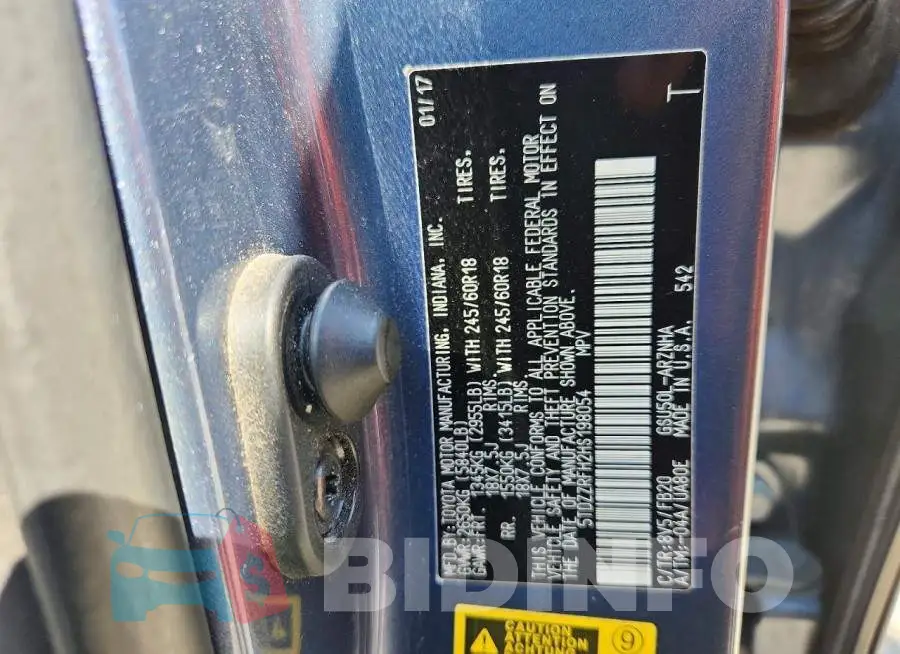 5TDZZRFH2HS198054 Photo# 13