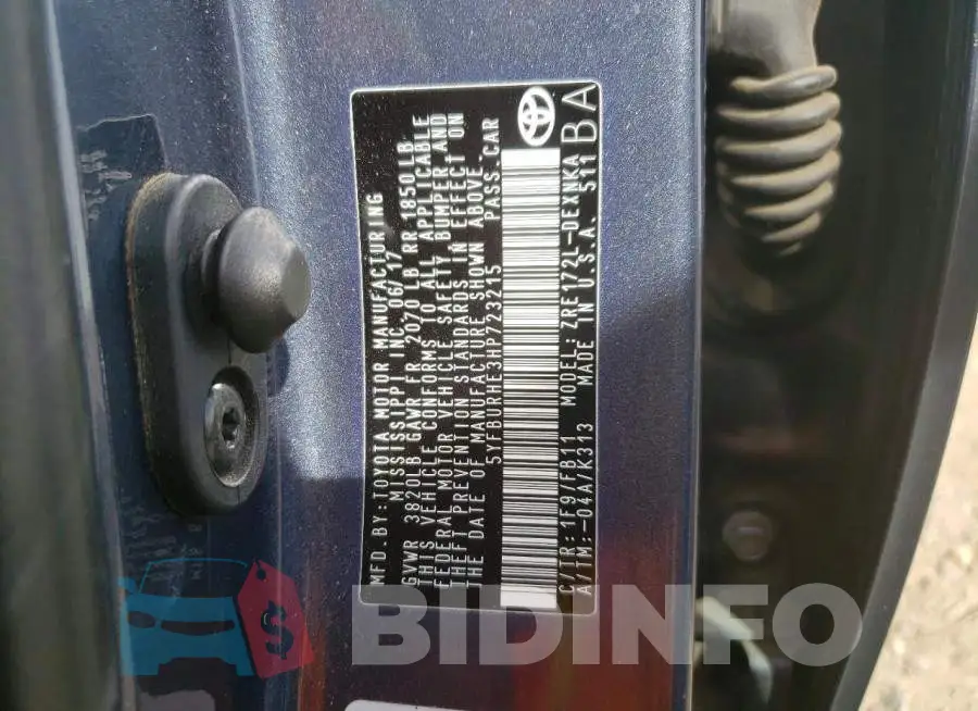 5YFBURHE3HP723215 Photo# 12