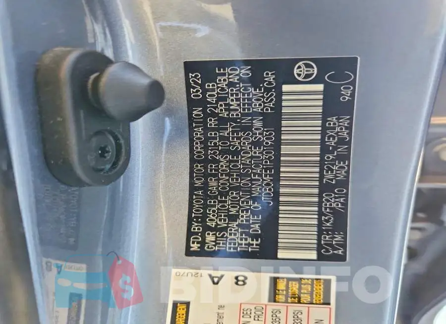 JTDBCMFE1P3019031 Photo# 13